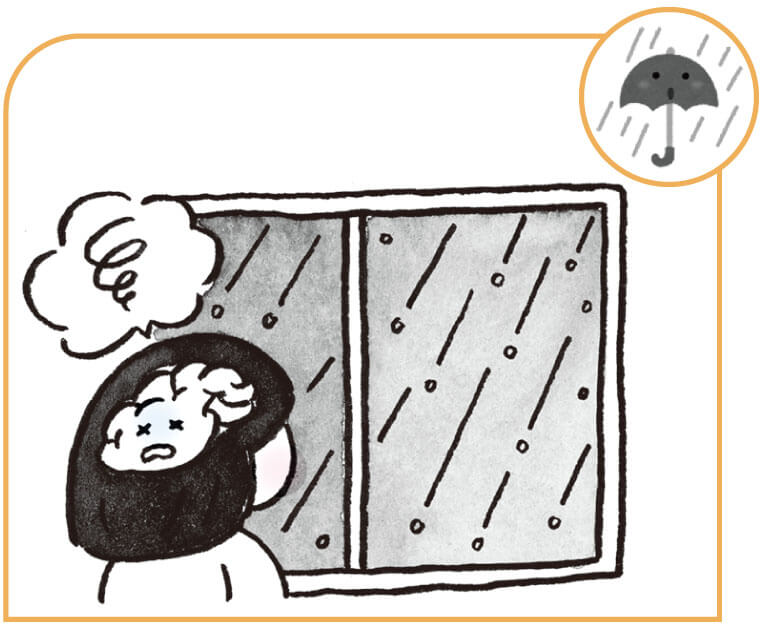 雨が降ると、やる気ホルモンが減！