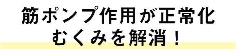 筋ポンプ作用が正常化
むくみを解消！