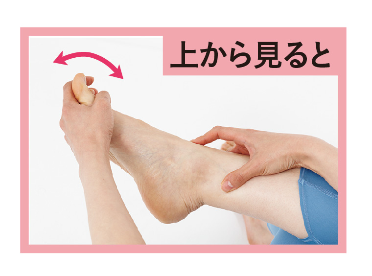 距骨ほぐしのやり方 上から見ると