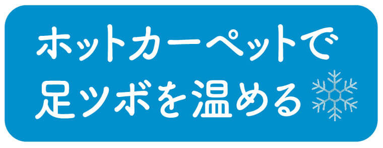 ホットカーペットで足ツボを温める
