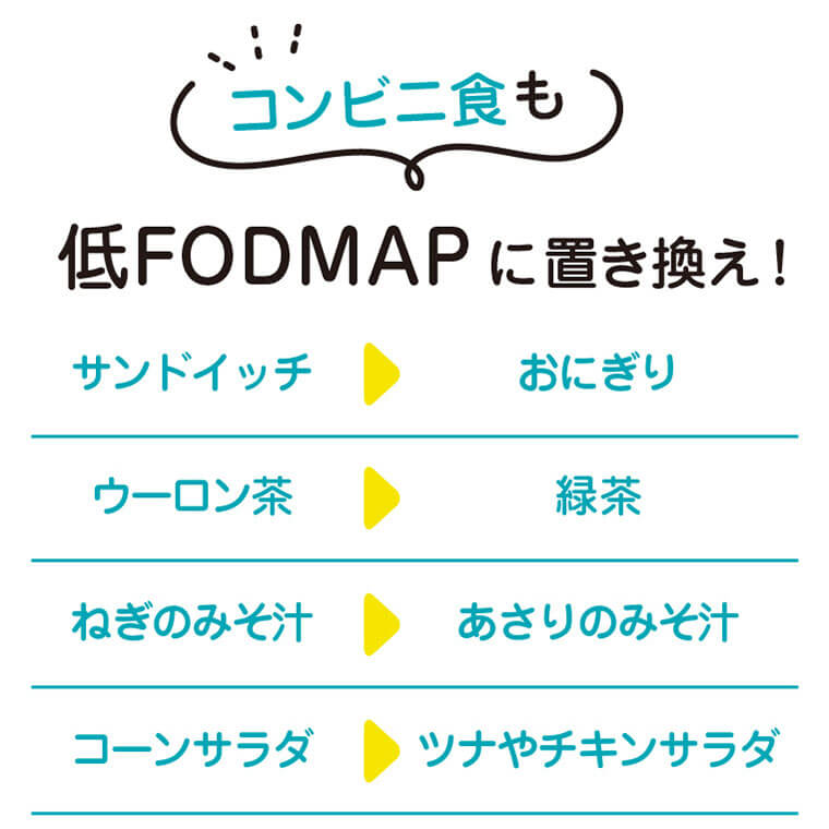 コンビニ食も低FODMAPに置き換え