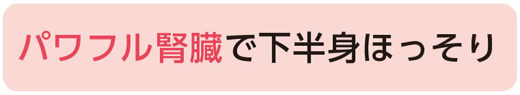 パワフル腎臓で下半身ほっそり