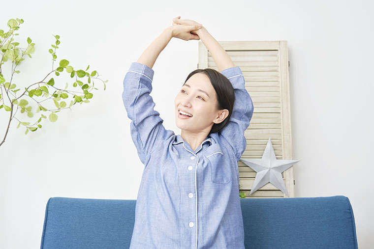 疲れがとれた女性
