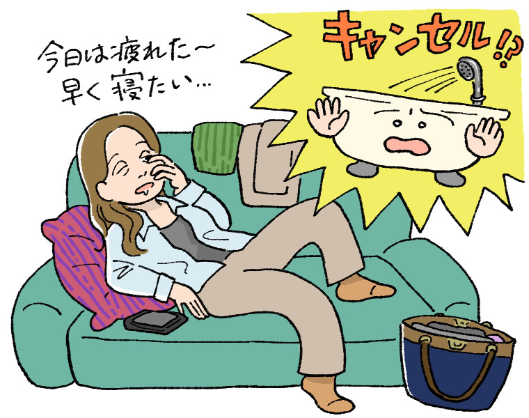 ソファに横たわるイラスト