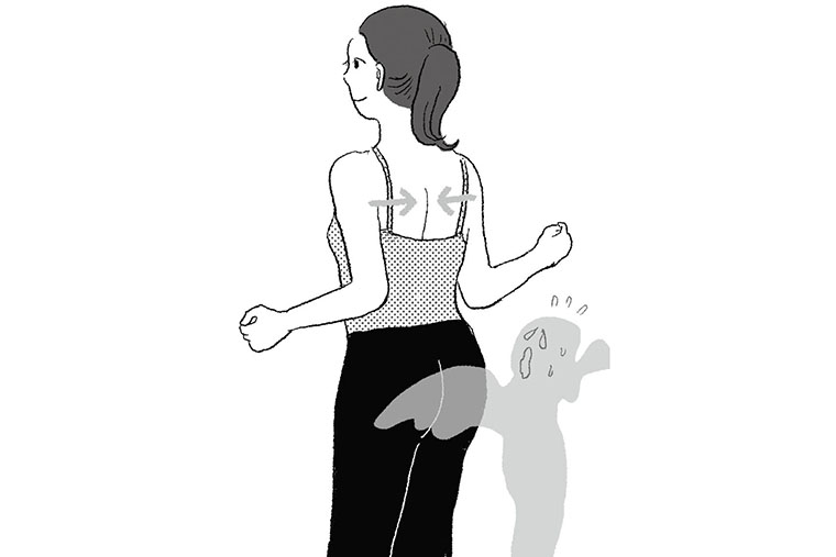 肩甲骨を寄せて“ケガレ”をブロック