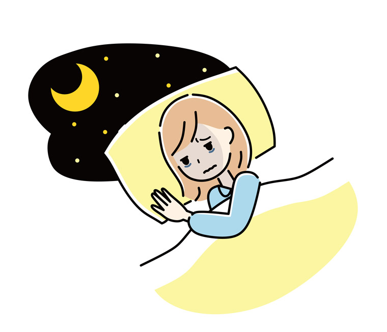 不眠の悩みイラスト