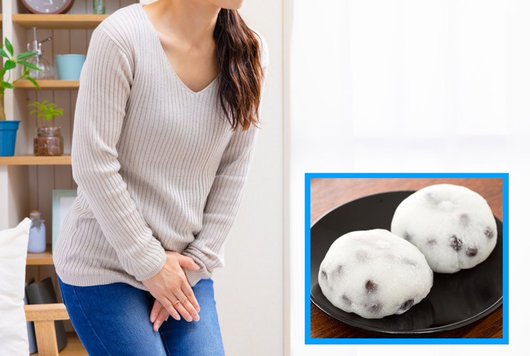 大福と尿意を感じる女性