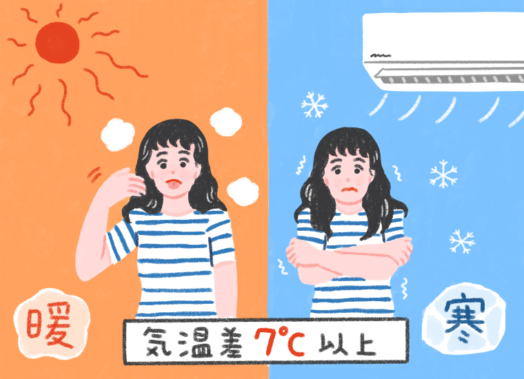 暑い、寒いを繰り返す女性