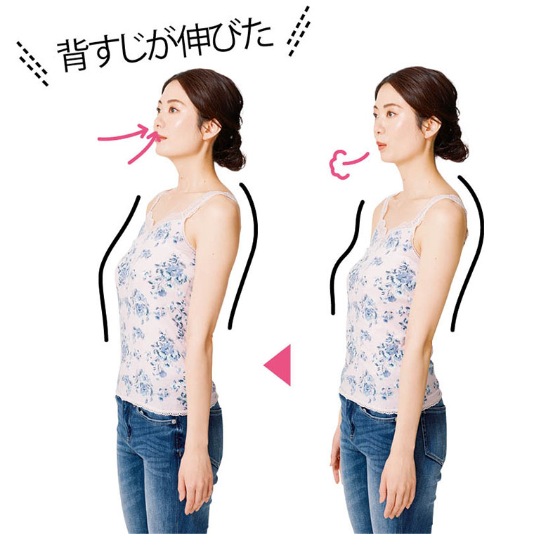 背筋が伸びた女性