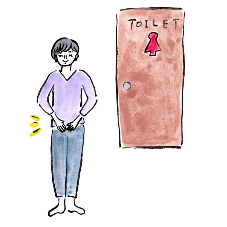 トイレに行く女性