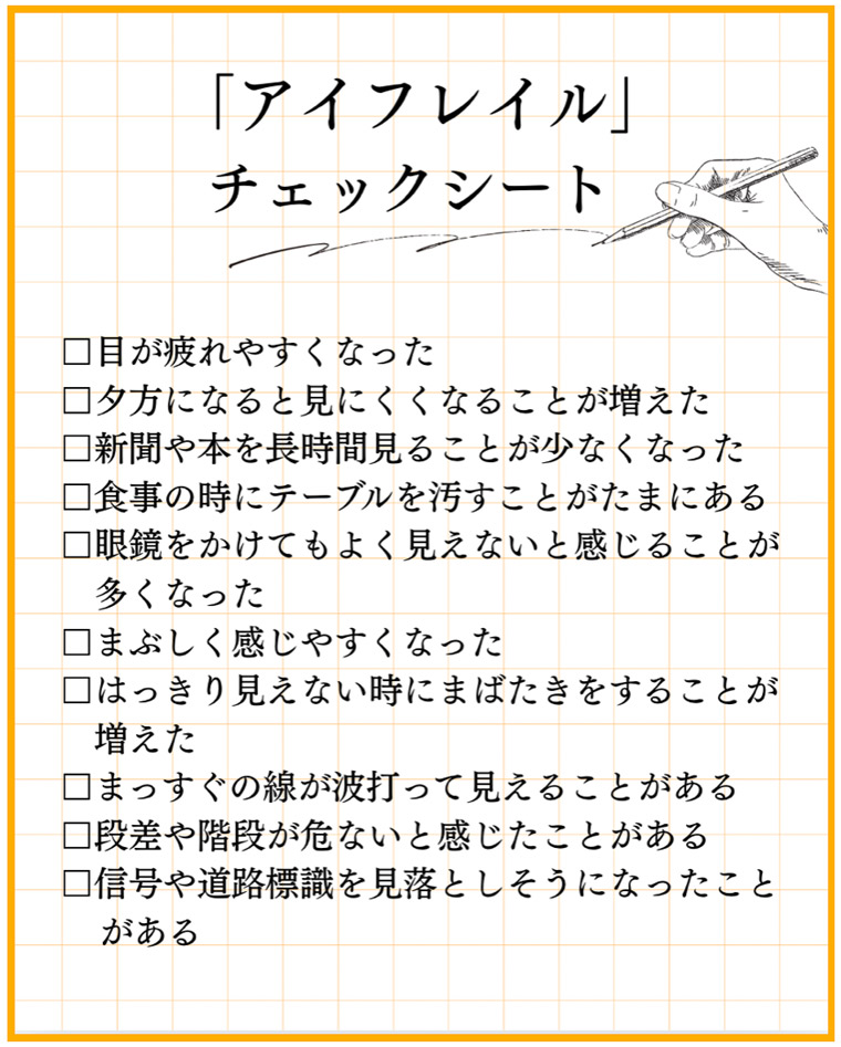 眼メンテナンスアイフレイルチェックシート