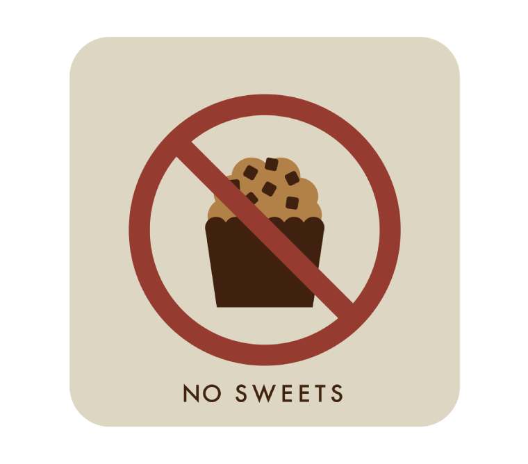 スイーツ断ち標識