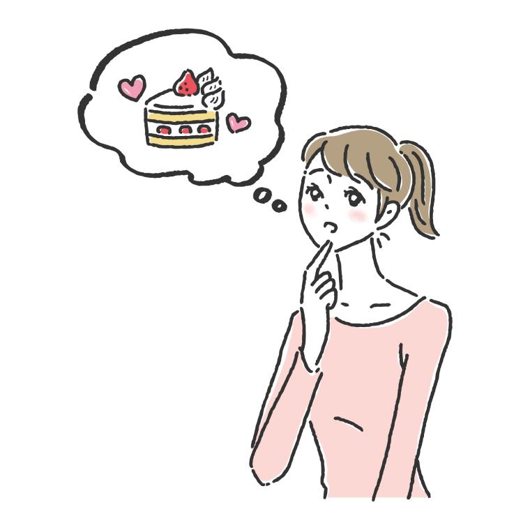 ショートケーキを浮かべる女性