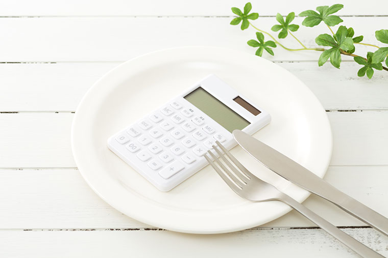 電卓と食器