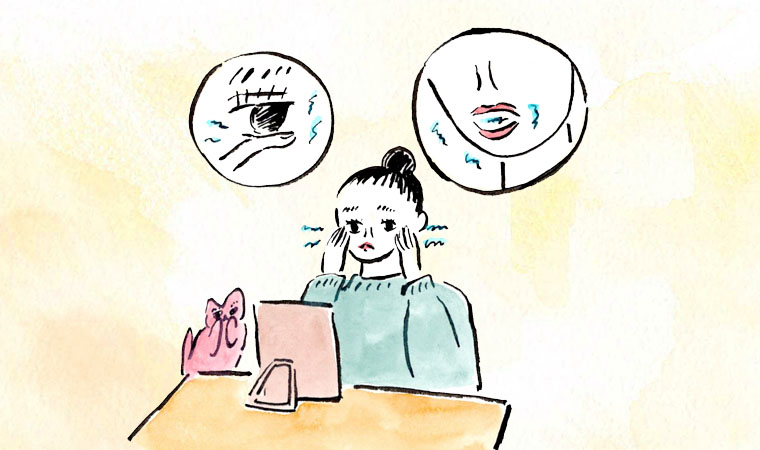 乾燥した肌が気になっている女性