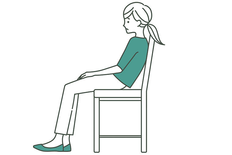 仙骨座りする女性のイラスト