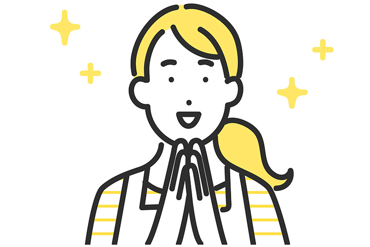 喜ぶ女性のイラスト