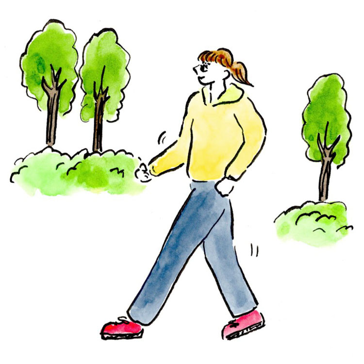 ウォーキングする女性