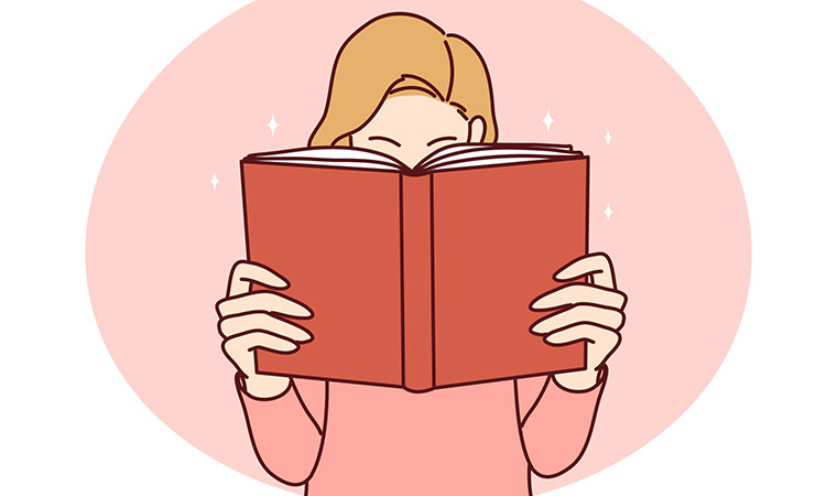 本を読む女性のイラスト