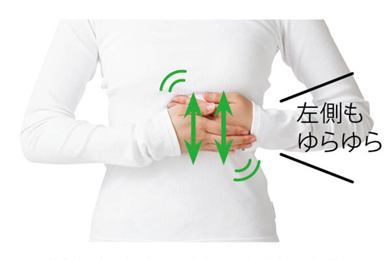 肝臓の左側も揺らす