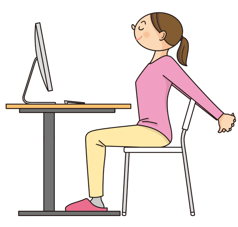 仕事の間にストレッチをする